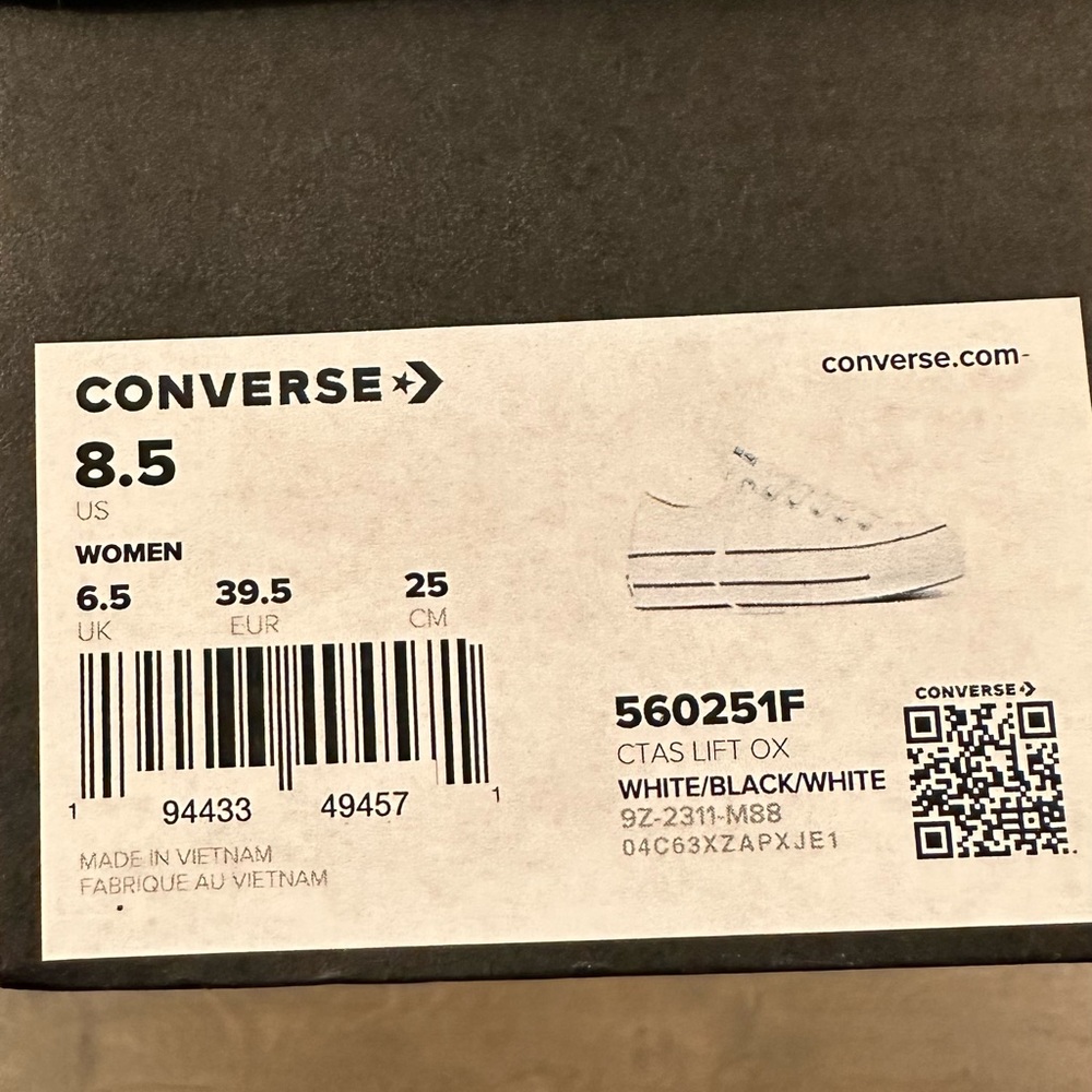 Converse All Star White Platform Canvas Shoes - Picture 6 of 6